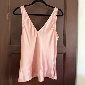 J.Crew | Blush Pink Silk V Neck Bias Cut Camisole Tank Top | Size 10